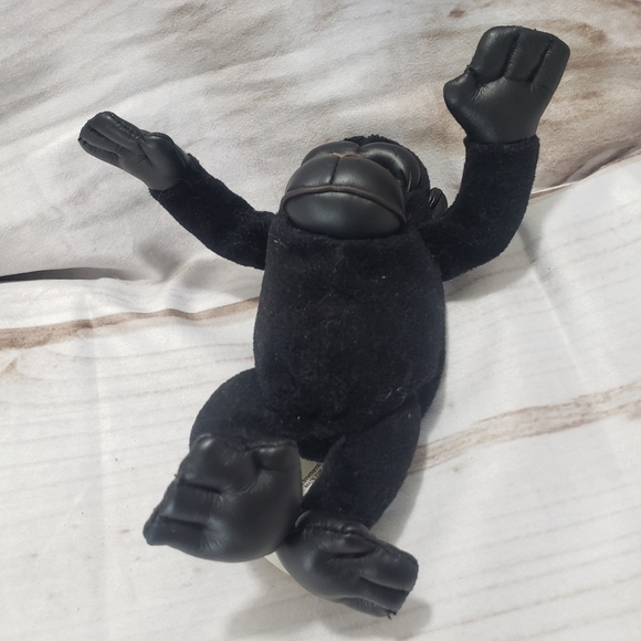 The 24K Company Beenie Boppers Ramon Gorilla Plush 6 Inch Year 1997 Faux Leather - Picture 3 of 7